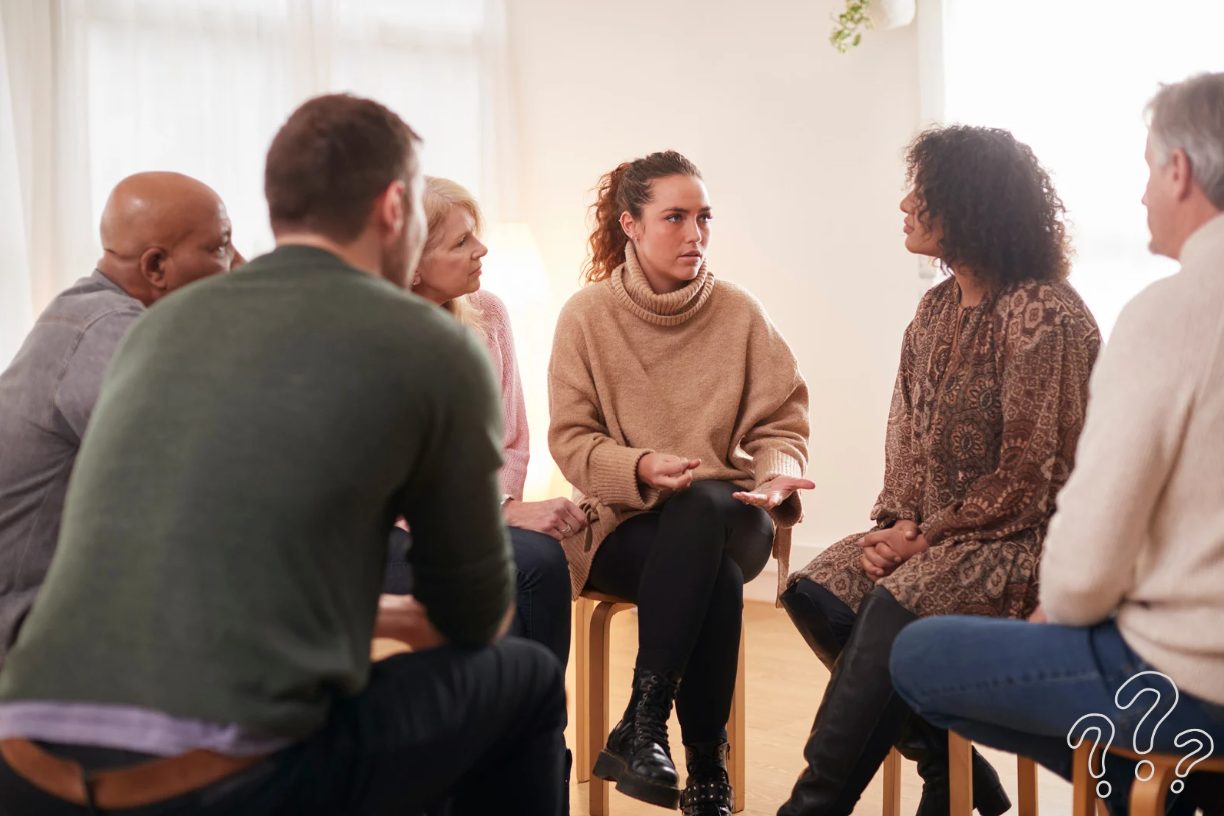 Two people in a supportive conversation